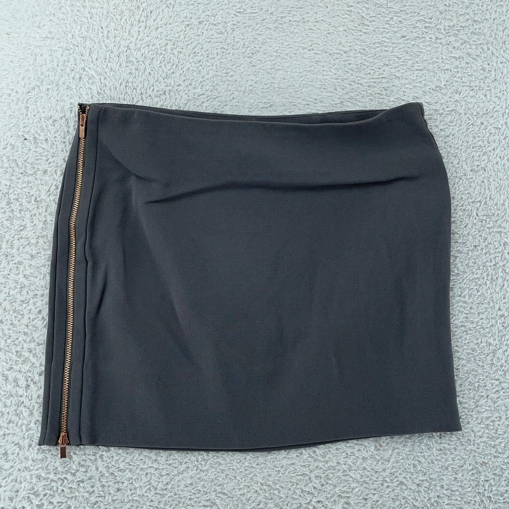 Diane von Furstenberg Martini Mini Skirt Womens 2 Gray Side Zip DVF S3437887T11